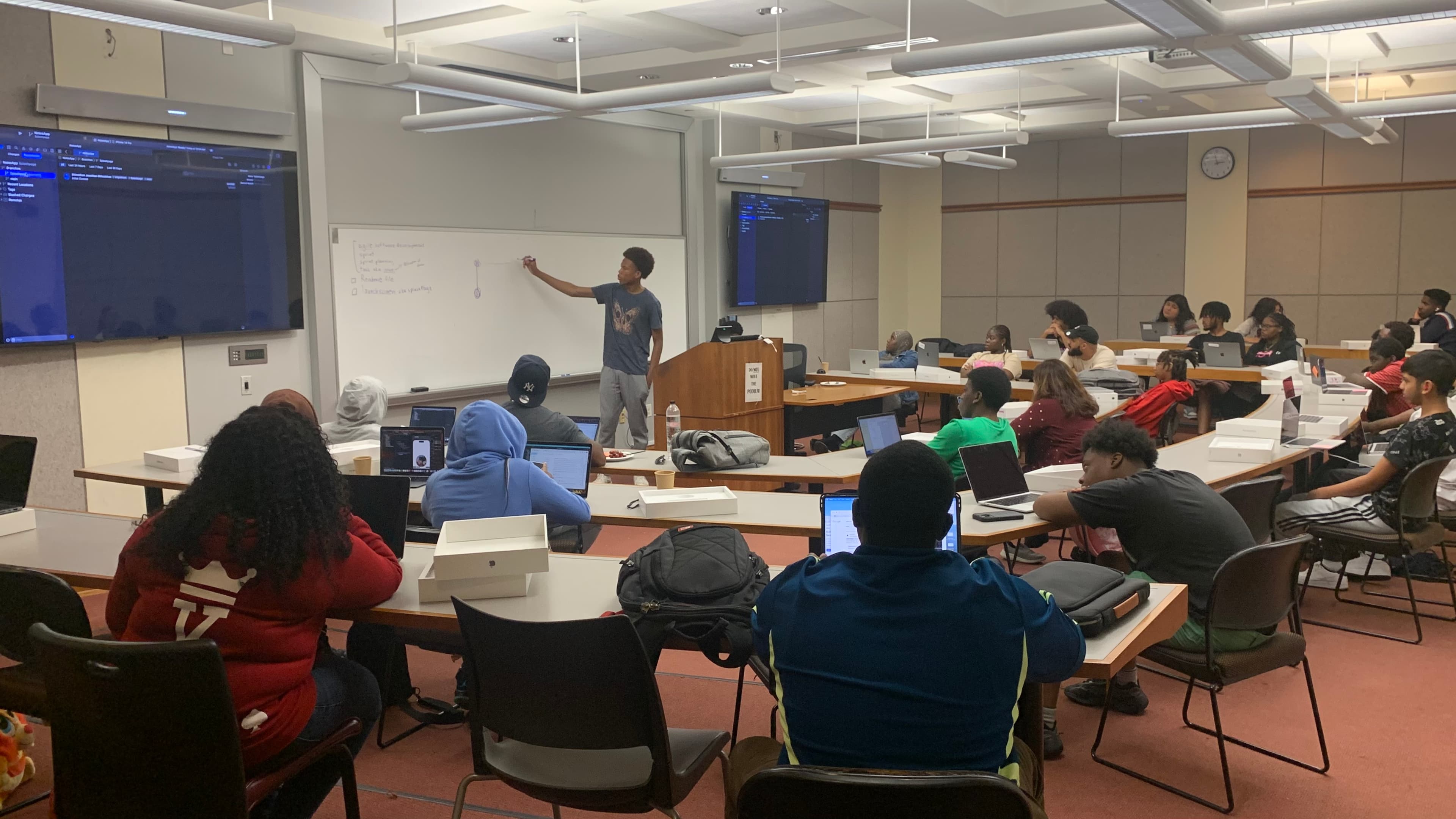 Students presenting their apps