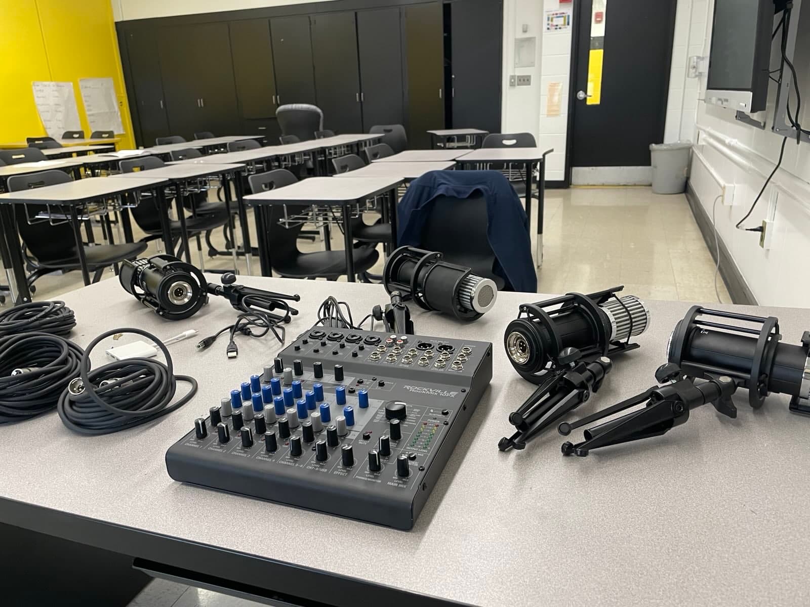 Podcast recording session