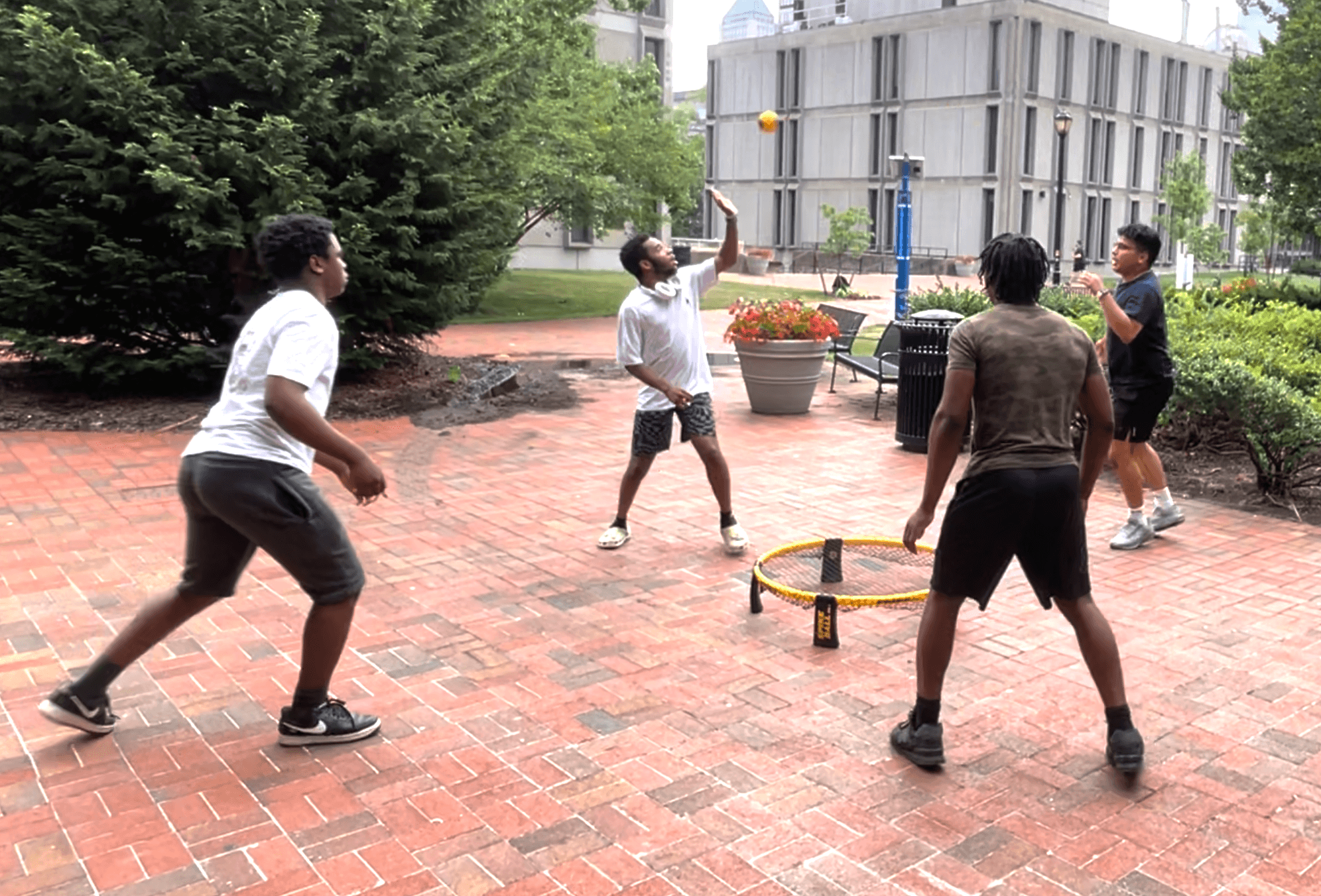 Student presenting to community